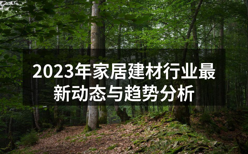 2023年家居建材行业最新动态与趋势分析